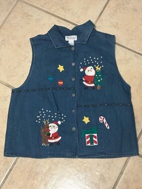 Westbound Christmas Dark Blue Denim Shirt Jacket